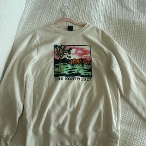 The North Face Graphic Cream Crewneck Sweater